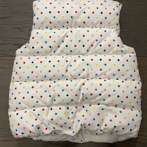 Gap girls creme polka dot spring vest sz 5 NWT Ret $115 - Picture 2 of 4